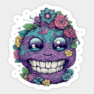 Trippy flowerface Sticker